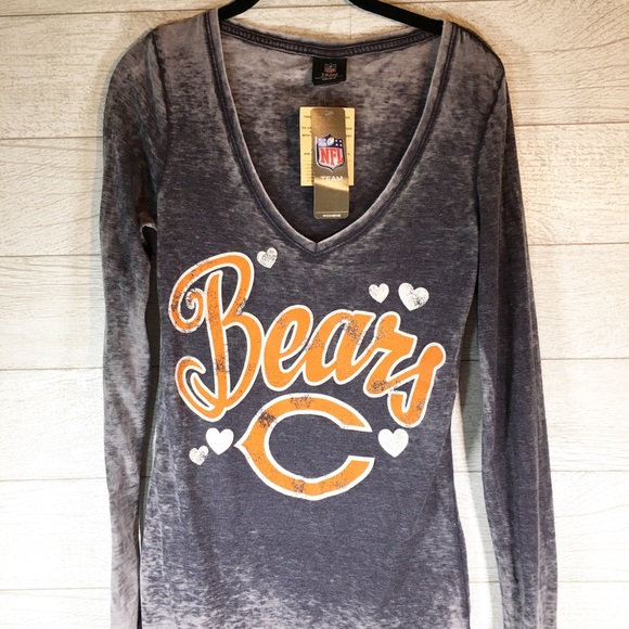 NFL Team Apparel Chicago Bears BurnOut Longsleeve - Picture 1 of 6